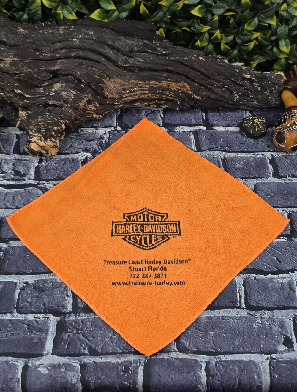 Harley-Davidson Orange Microfiber Cleaning Detailing Cloth